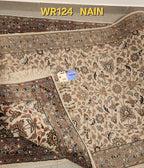 WR124 NAIN Cream | ראנר עבודת יד בסגנון פרסי  צמר 87x304 ס"מ