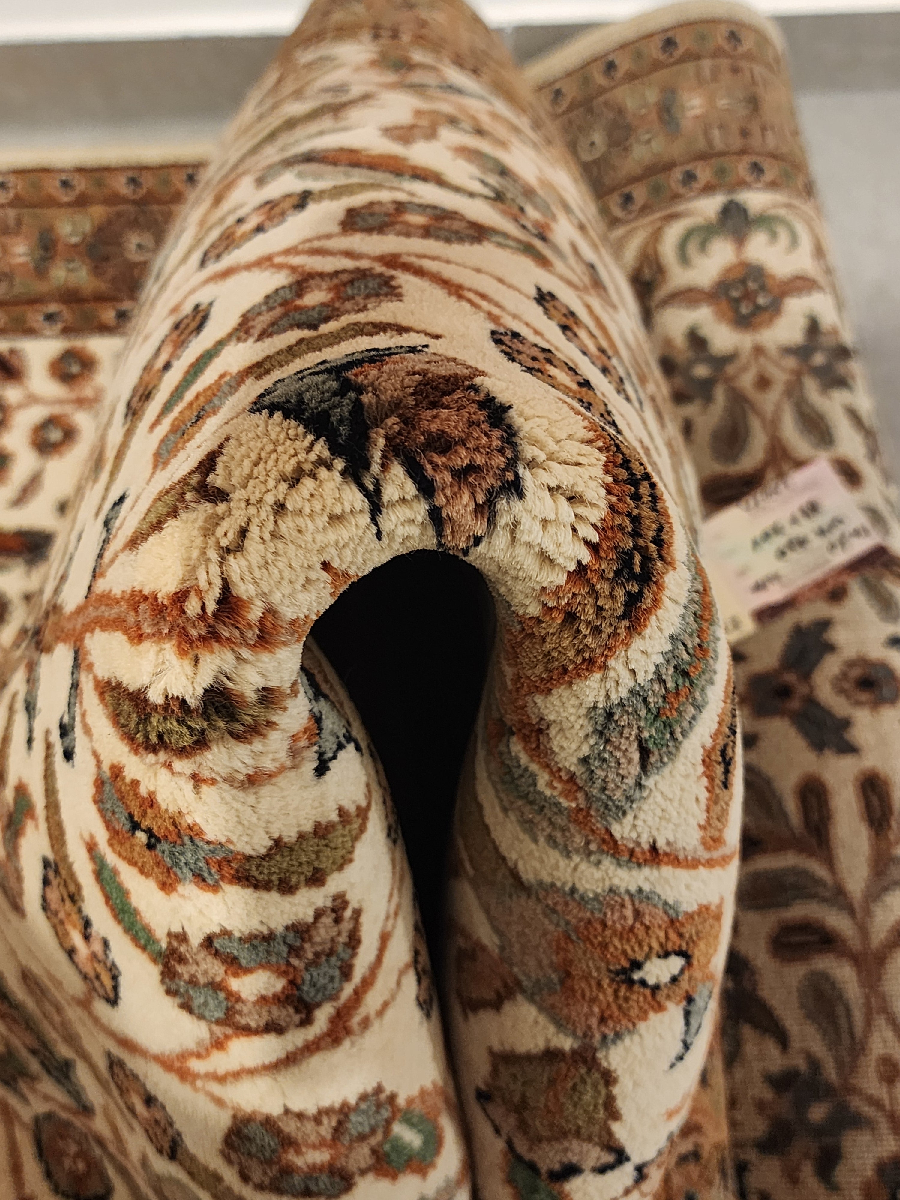 WR120 ISFAHAN Beige |  עבודת יד ראנר עבודת יד בסגנון פרסי צמר 88x301 ס"מ