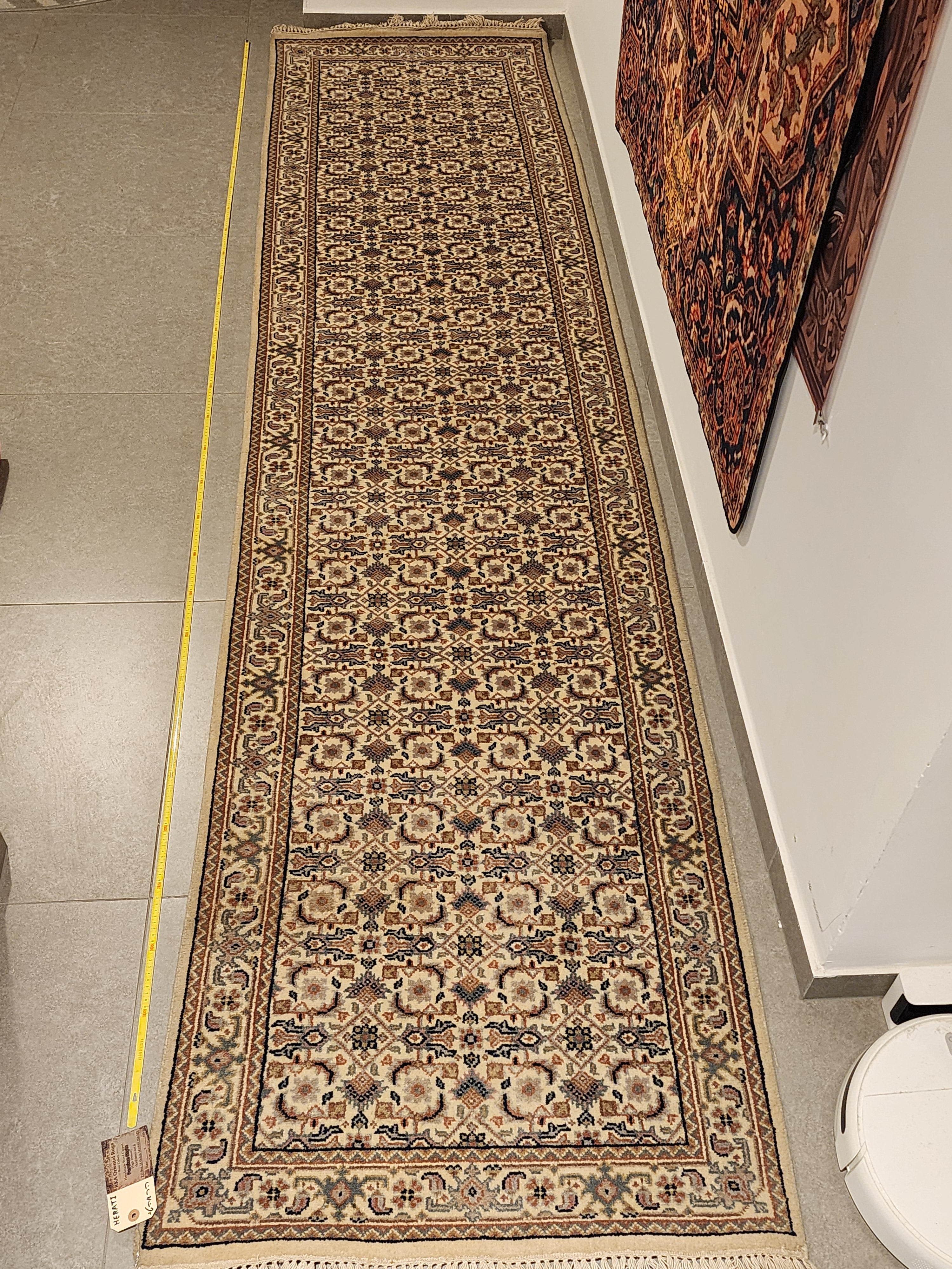 WR139 BIDJAR MAHI Cream | ראנר עבודת יד צמר בסגנון פרסי 83x333 ס"מ