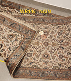 WR146 NAIN Beige | ראנר עבודת יד בסגנון פרסי  צמר 84x343 ס"מ