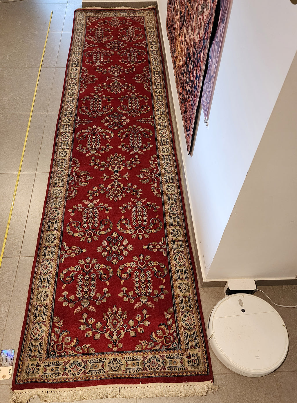 WR140 SAROUK Red | ראנר עבודת יד צמר בסגנון פרסי 84x341 ס"מ