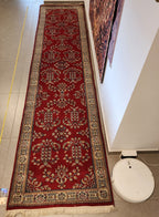 WR140 SAROUK Red | ראנר עבודת יד צמר בסגנון פרסי 84x341 ס"מ