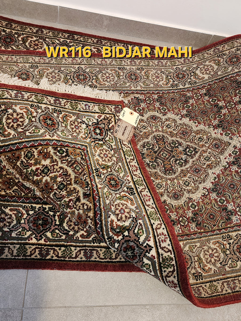 WR116 BIDJAR MAHI Red | ראנר עבודת יד צמר בסגנון פרסי 84x239 ס"מ