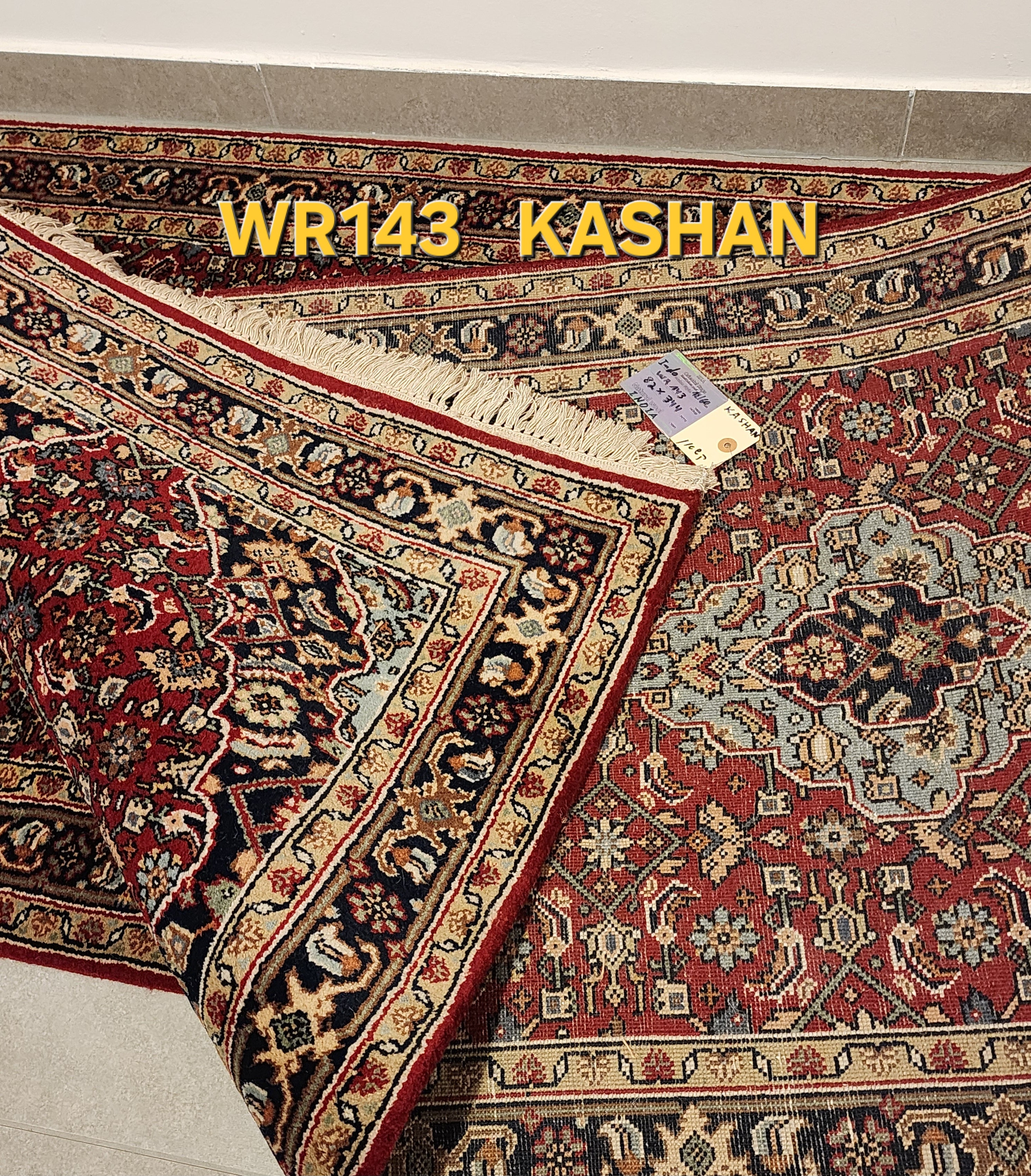 WR143 KASHAN Red | ראנר עבודת יד צמר בסגנון פרסי 82x344 ס"מ