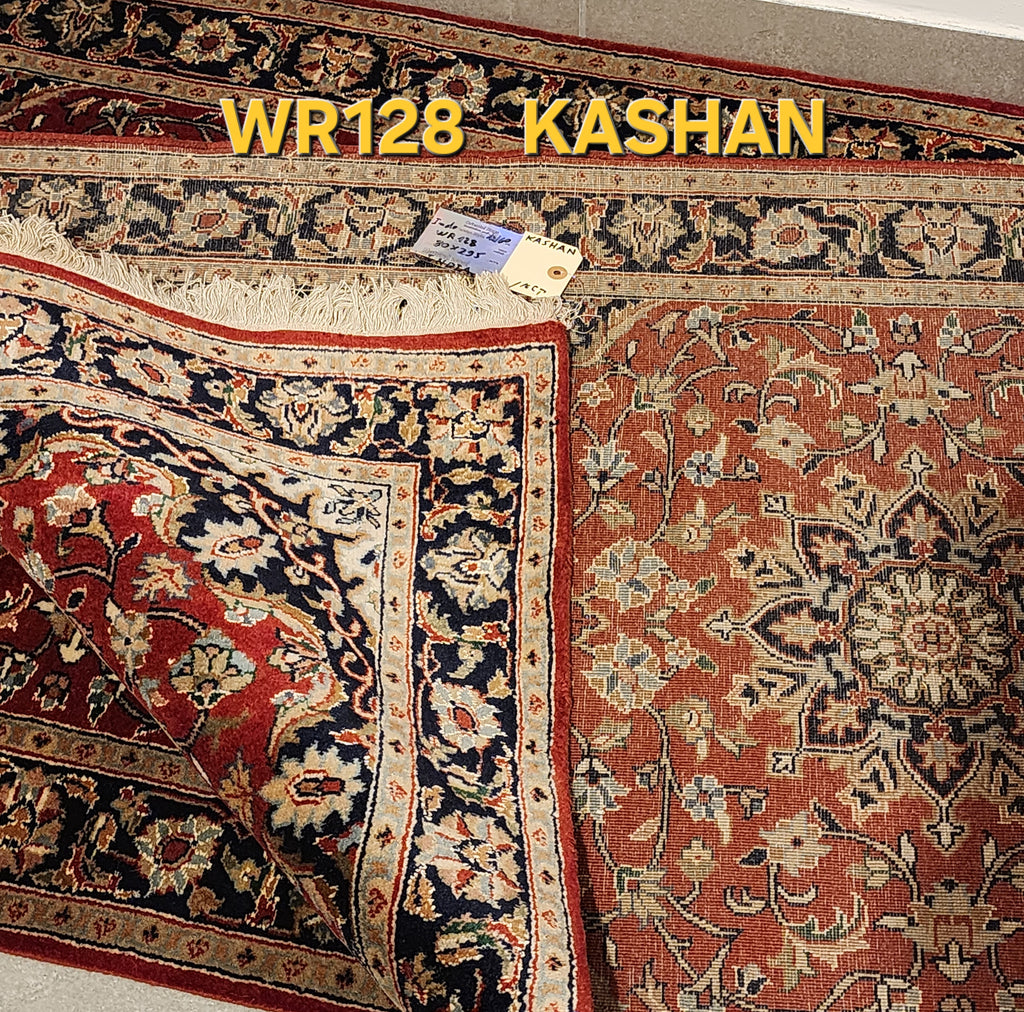 WR128 KASHAN Red | ראנר עבודת יד צמר בסגנון פרסי 80x295 ס"מ