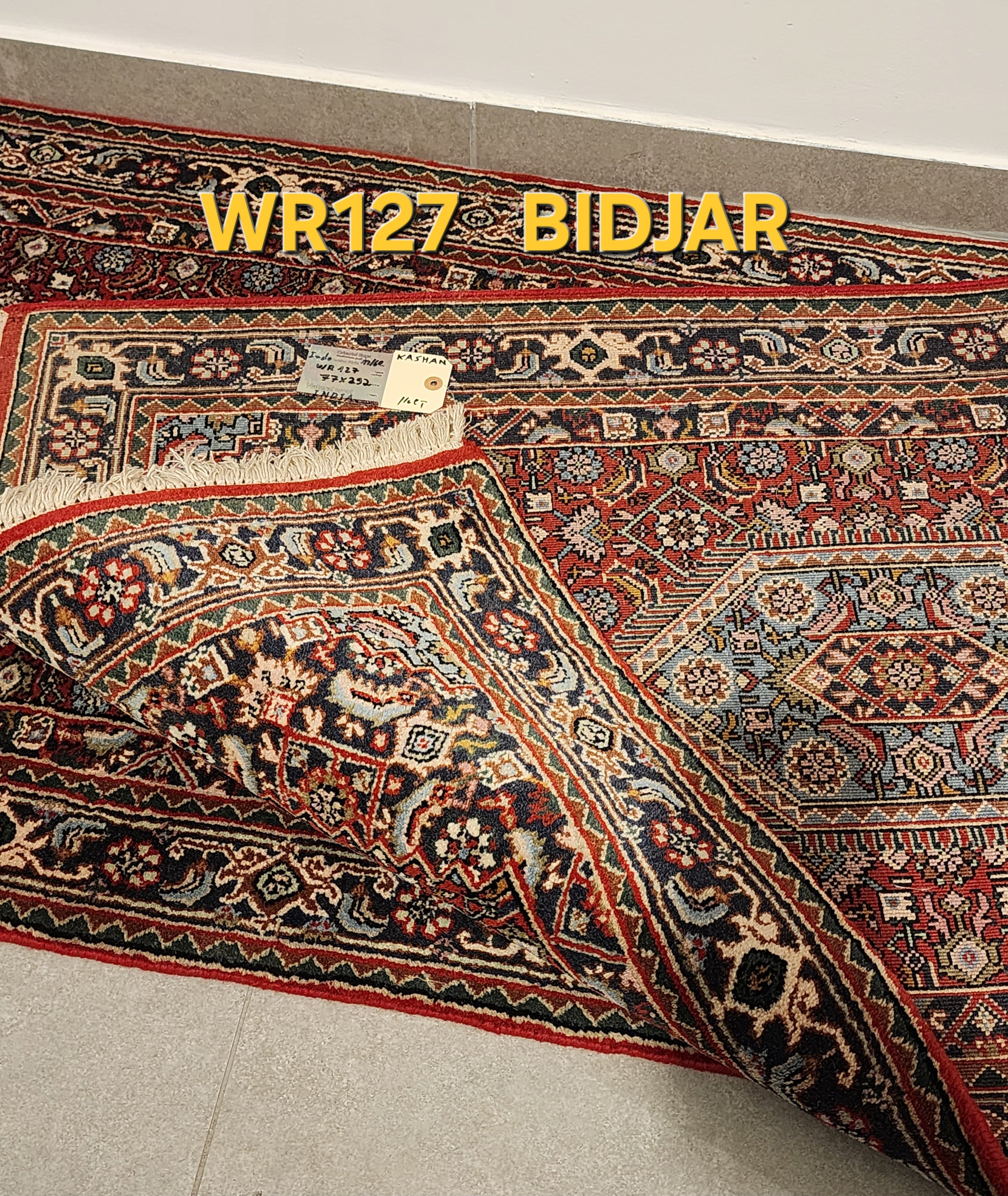 WR127 BIDJAR Red | ראנר עבודת יד צמר בסגנון פרסי 77x292 ס"מ