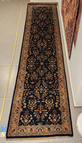 WR138 SAROUK VINE Blue | ראנר עבודת יד צמר בסגנון פרסי 78x339 ס"מ