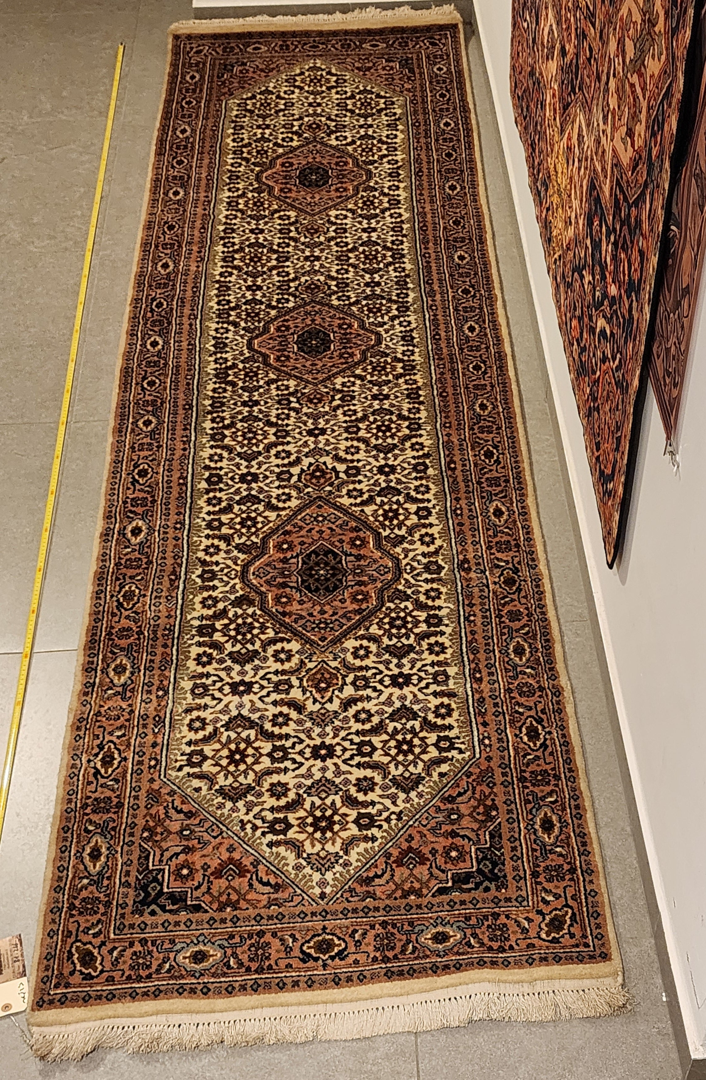 WR132 BIDJAR Cream | ראנר עבודת יד צמר בסגנון פרסי 81x286 ס"מ