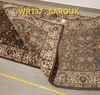 WR137 SAROUK Green-Gray | ראנר עבודת יד צמר בסגנון פרסי  78 x345 ס"מ