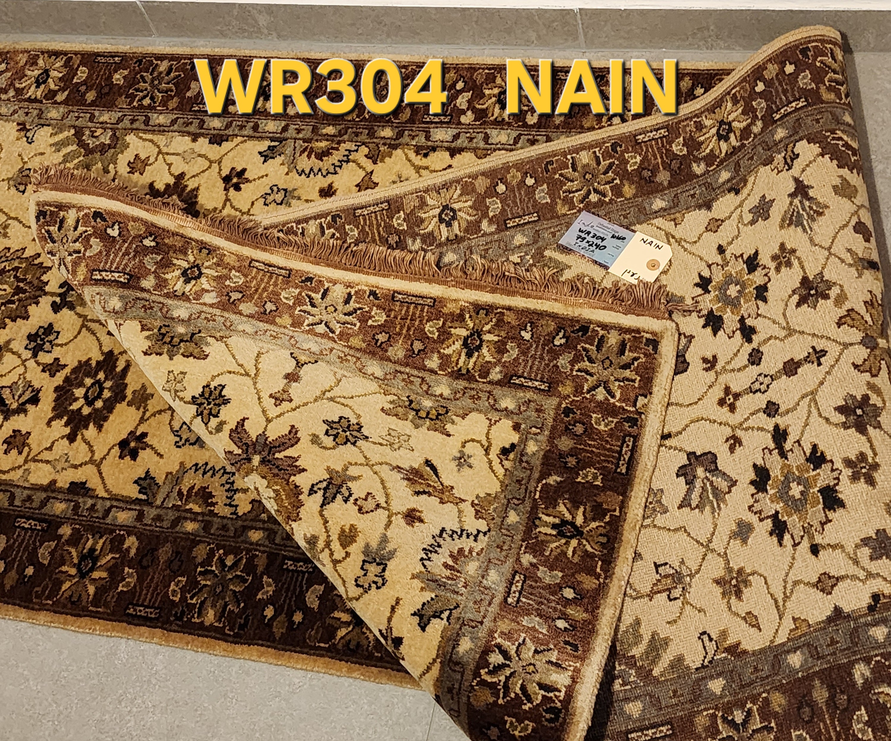 WR304 NAIN Beige | ראנר עבודת יד צמר בסגנון פרסי 79x240 ס"מ