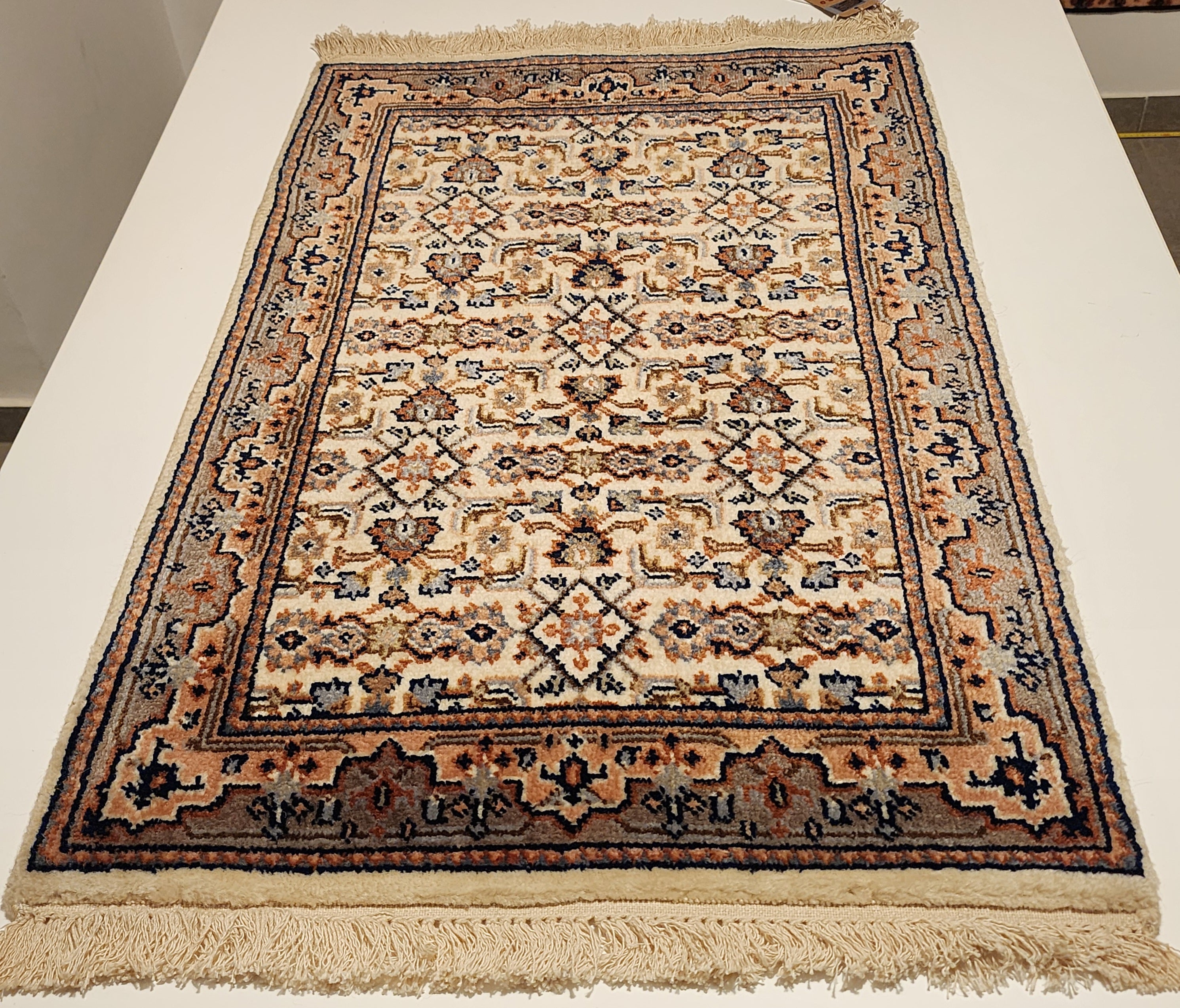 WA313 BIDJAR MAHI Beige | שטיח תפילה צמר עבודת יד בסגנון בידג'אר פרסי  54x82 ס"מ