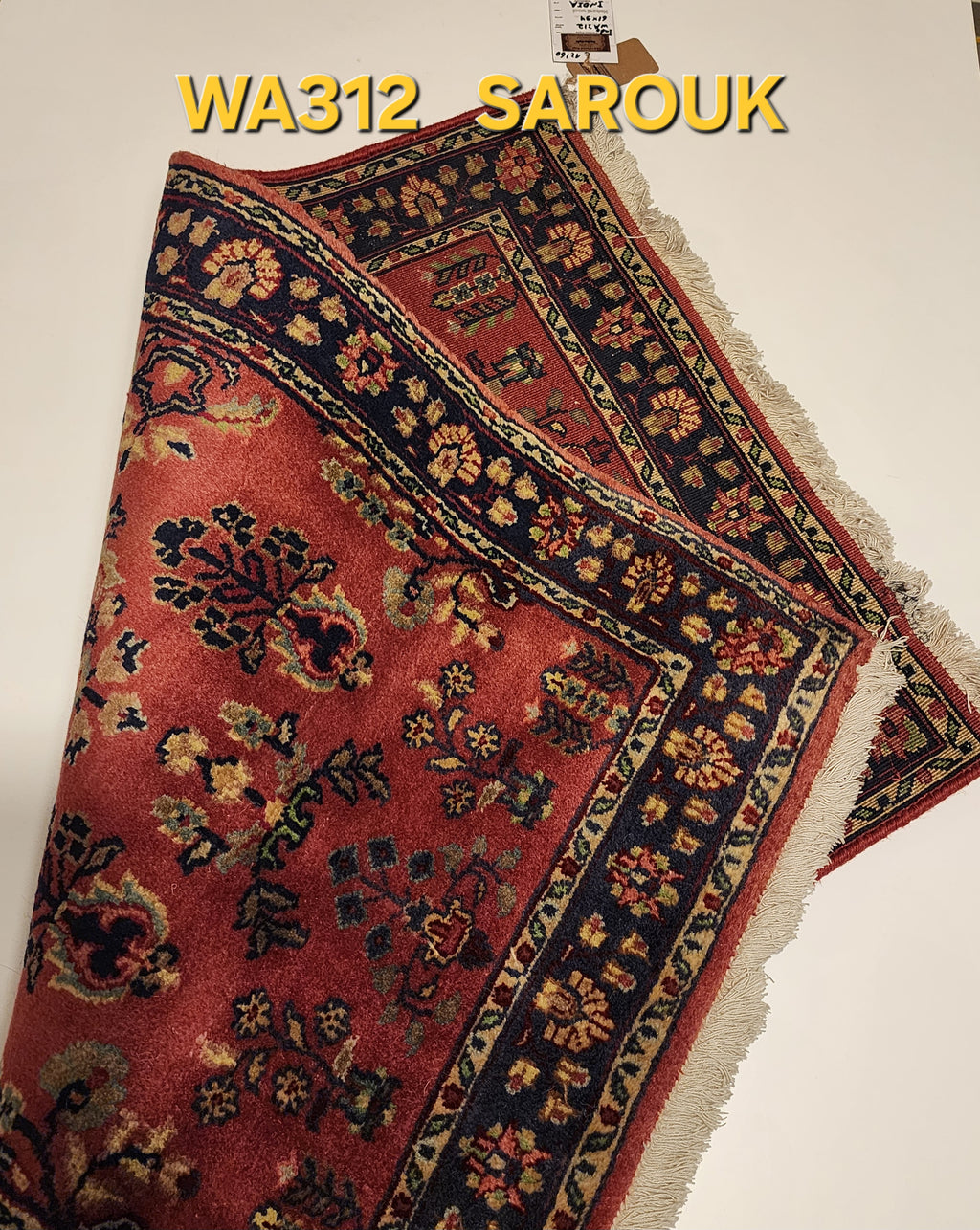 WA312 SAROUK Red | שטיח תפילה צמר עבודת יד בסגנון סארוק פרסי  61x94 ס"מ