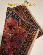 WA312 SAROUK Red | שטיח תפילה צמר עבודת יד בסגנון סארוק פרסי  61x94 ס"מ