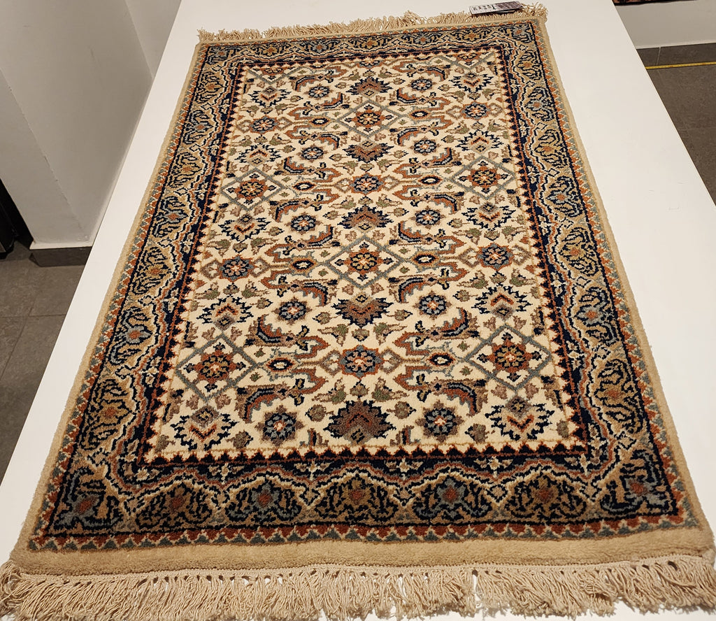 WA317 BIDJAR MAHI Cream | שטיח תפילה צמר עבודת יד בסגנון בידג'אר פרסי  60x90 ס"מ