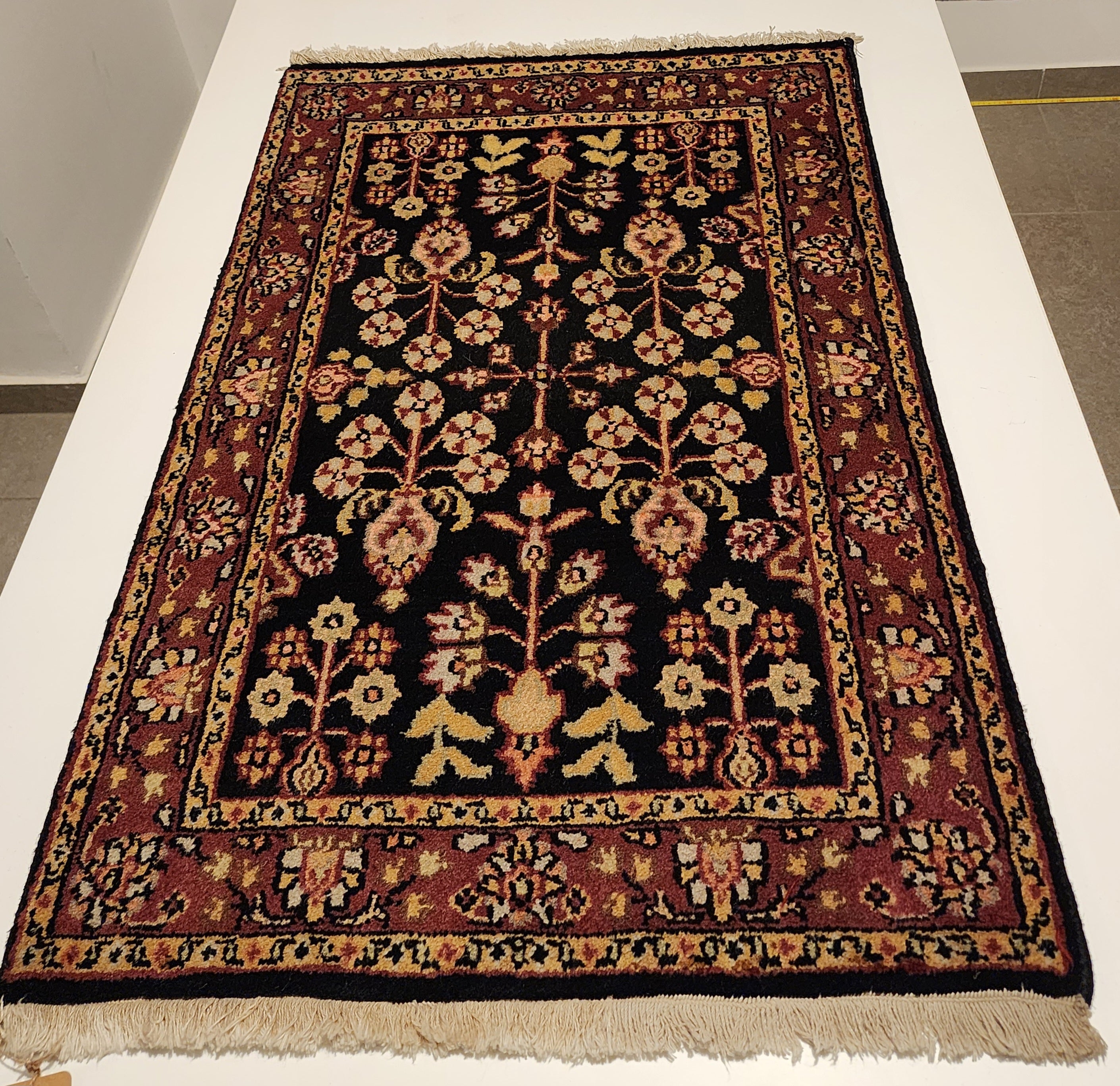 WA310 BIDJAR MAHI Black | שטיח תפילה צמר עבודת יד בסגנון בידג'אר פרסי  60x90 ס"מ