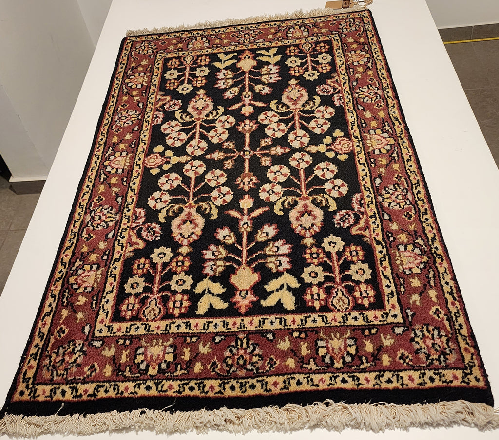 WA310 BIDJAR MAHI Black | שטיח תפילה צמר עבודת יד בסגנון בידג'אר פרסי  60x90 ס"מ