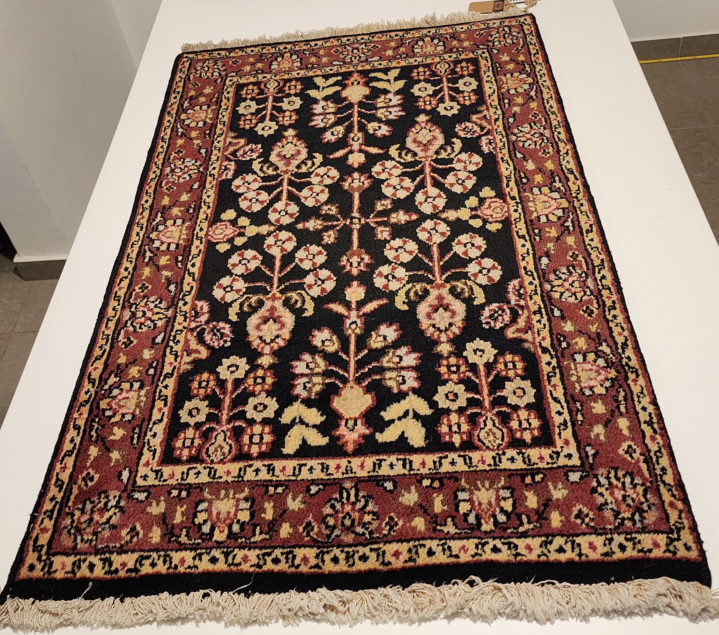 WA310 BIDJAR MAHI Black | שטיח תפילה צמר עבודת יד בסגנון בידג'אר פרסי  60x90 ס"מ