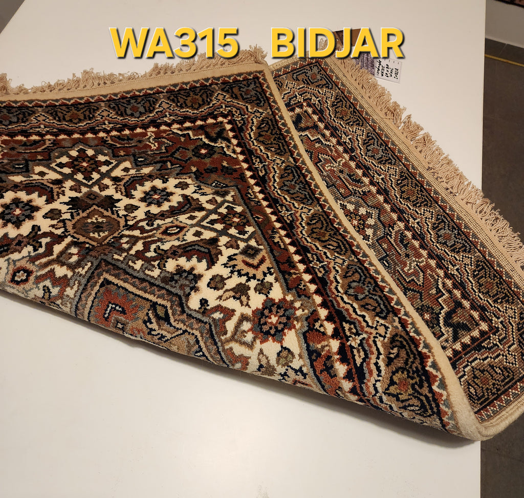 WA315 BIDJAR Cream | שטיח תפילה צמר עבודת יד בסגנון בידג'אר פרסי  60x90 ס"מ