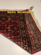 WA314 BIDJAR MAHI Red | שטיח תפילה צמר עבודת יד בסגנון בידג'אר פרסי  63x88 ס"מ