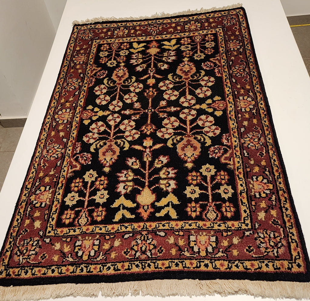 WA311 BIDJAR MAHI Black | שטיח תפילה צמר עבודת יד בסגנון בידג'אר פרסי  61x92 ס"מ