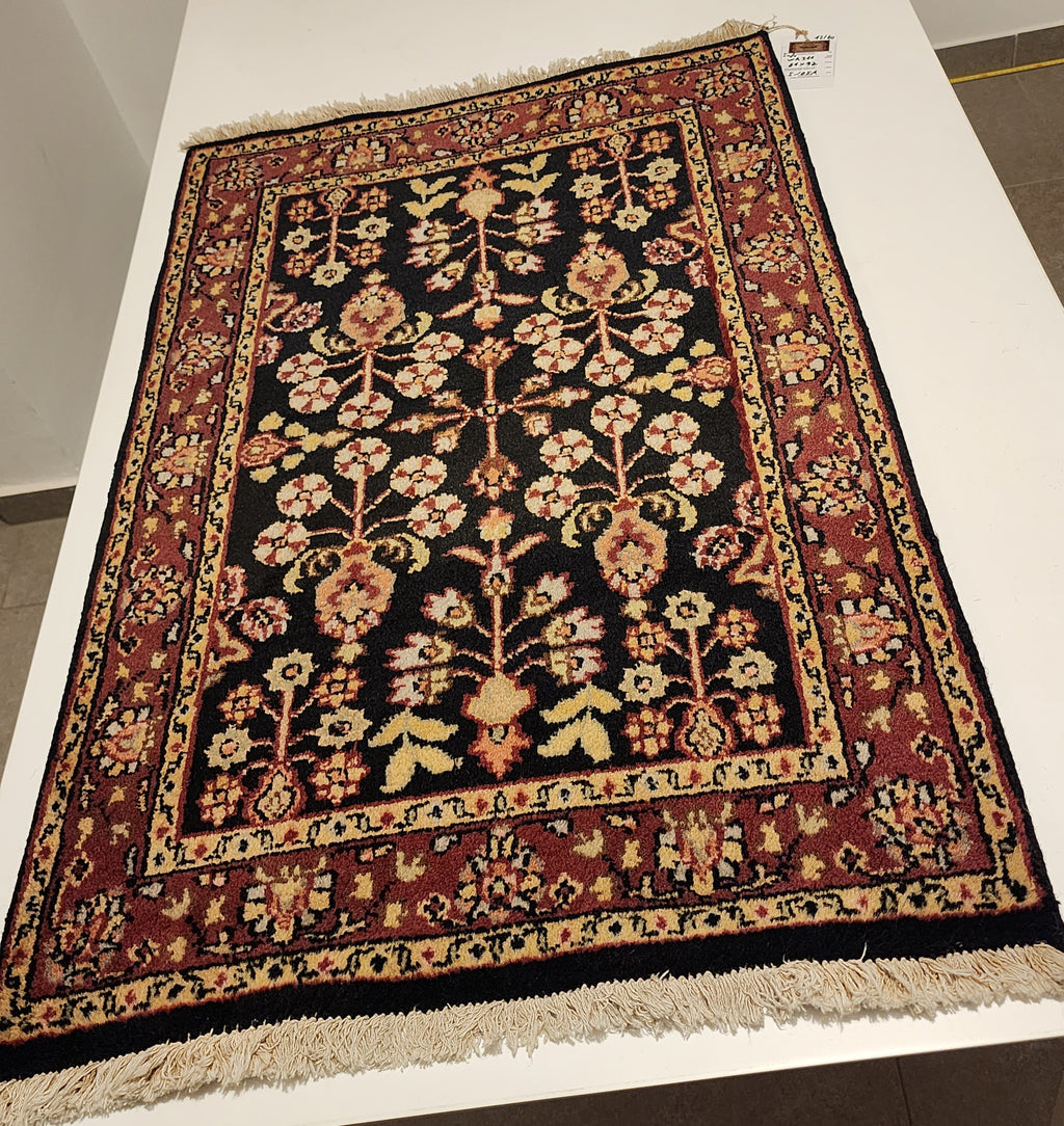 WA311 BIDJAR MAHI Black | שטיח תפילה צמר עבודת יד בסגנון בידג'אר פרסי  61x92 ס"מ