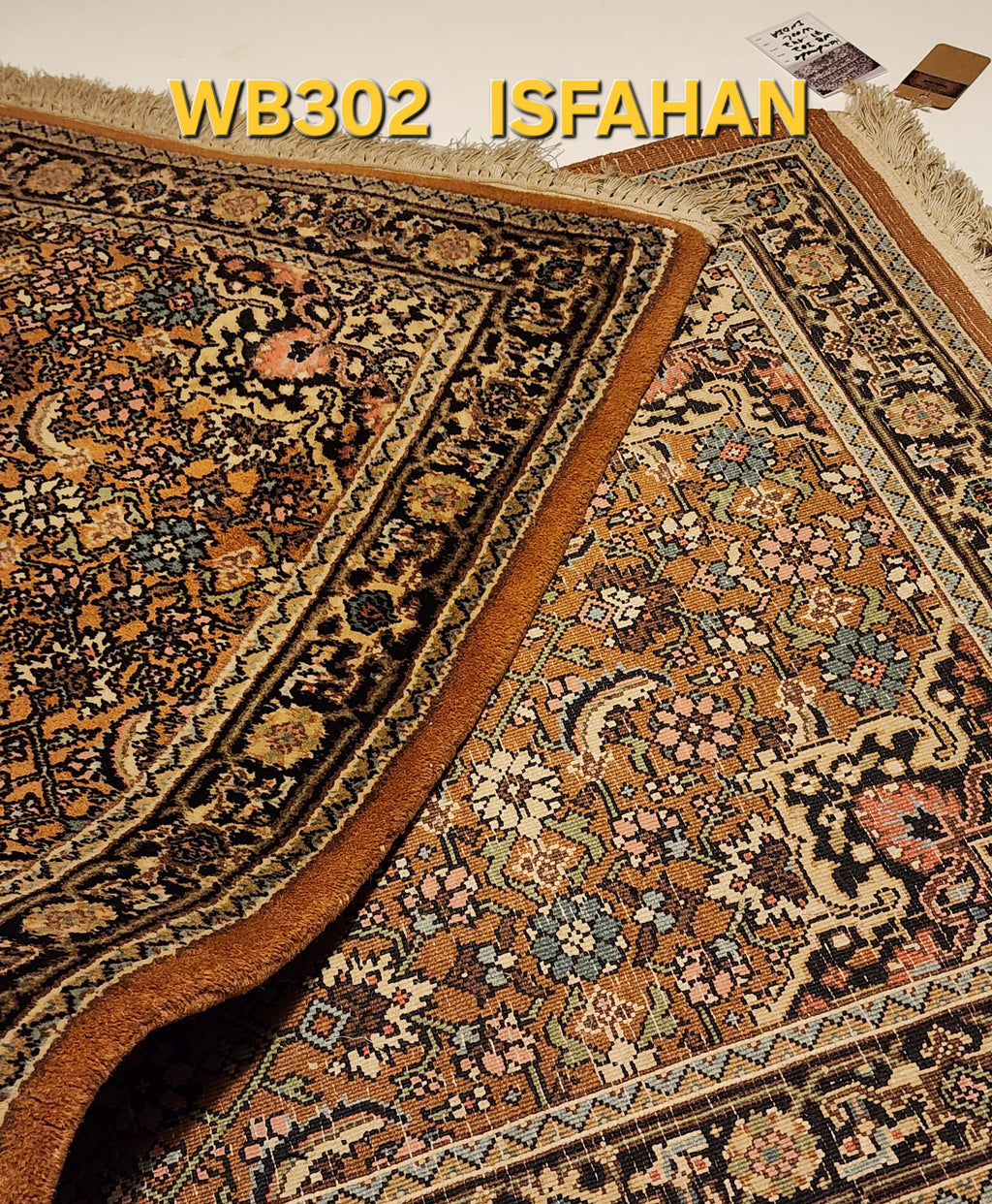 WB302 ISFAHAN Brown | שטיח צמר עבודת יד בסגנון איספהן פרסי  71x142 ס"מ