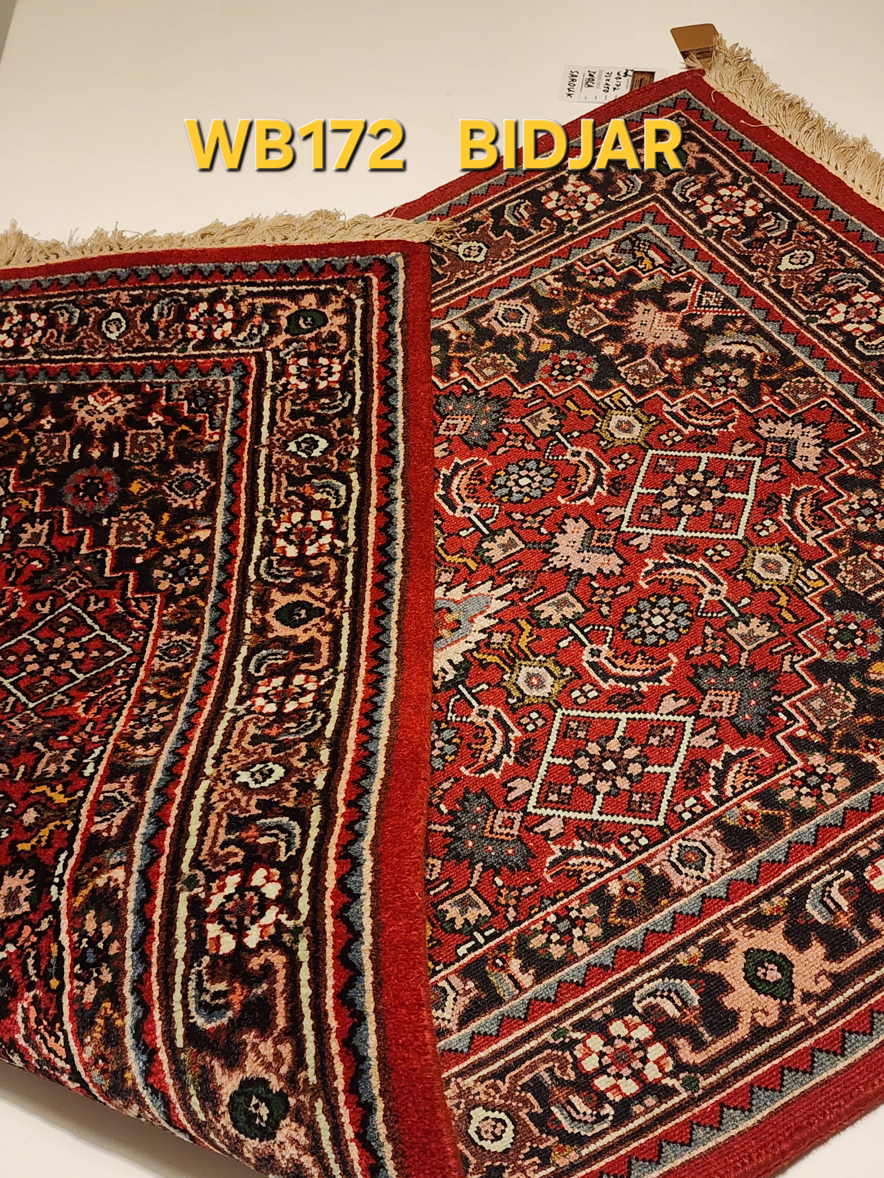 WB172 BIDJAR Red | שטיח צמר עבודת יד בסגנון בידג'אר פרסי  73x150 ס"מ