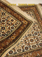 WB184 TABRIZ MAHI Cream | שטיח צמר עבודת יד בסגנון טבריז מאהי פרסי  74x139 ס"מ