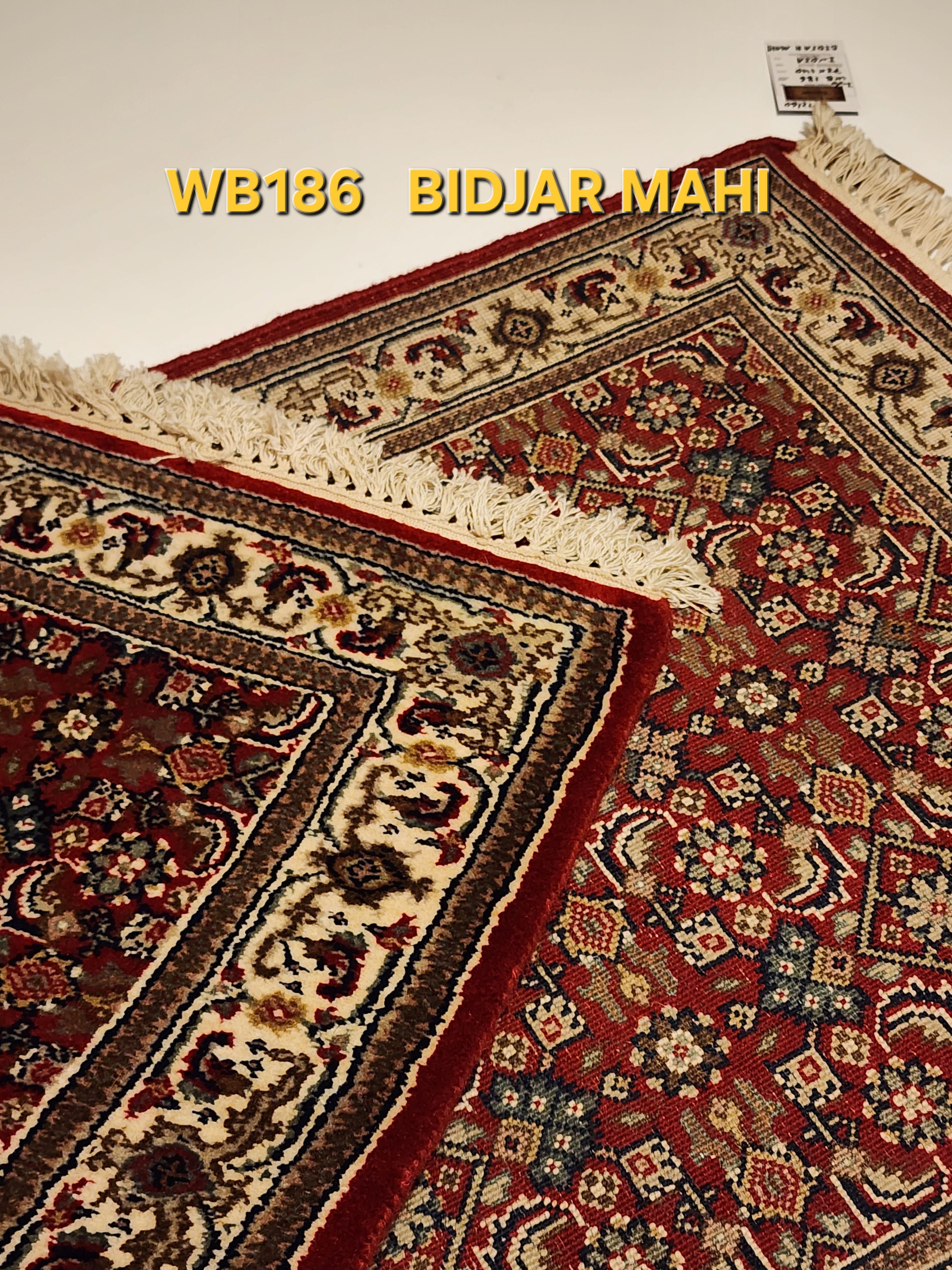 WB186 BIDJAR MAHI Red | שטיח צמר עבודת יד בסגנון בידג'אר פרסי  72x140 ס"מ