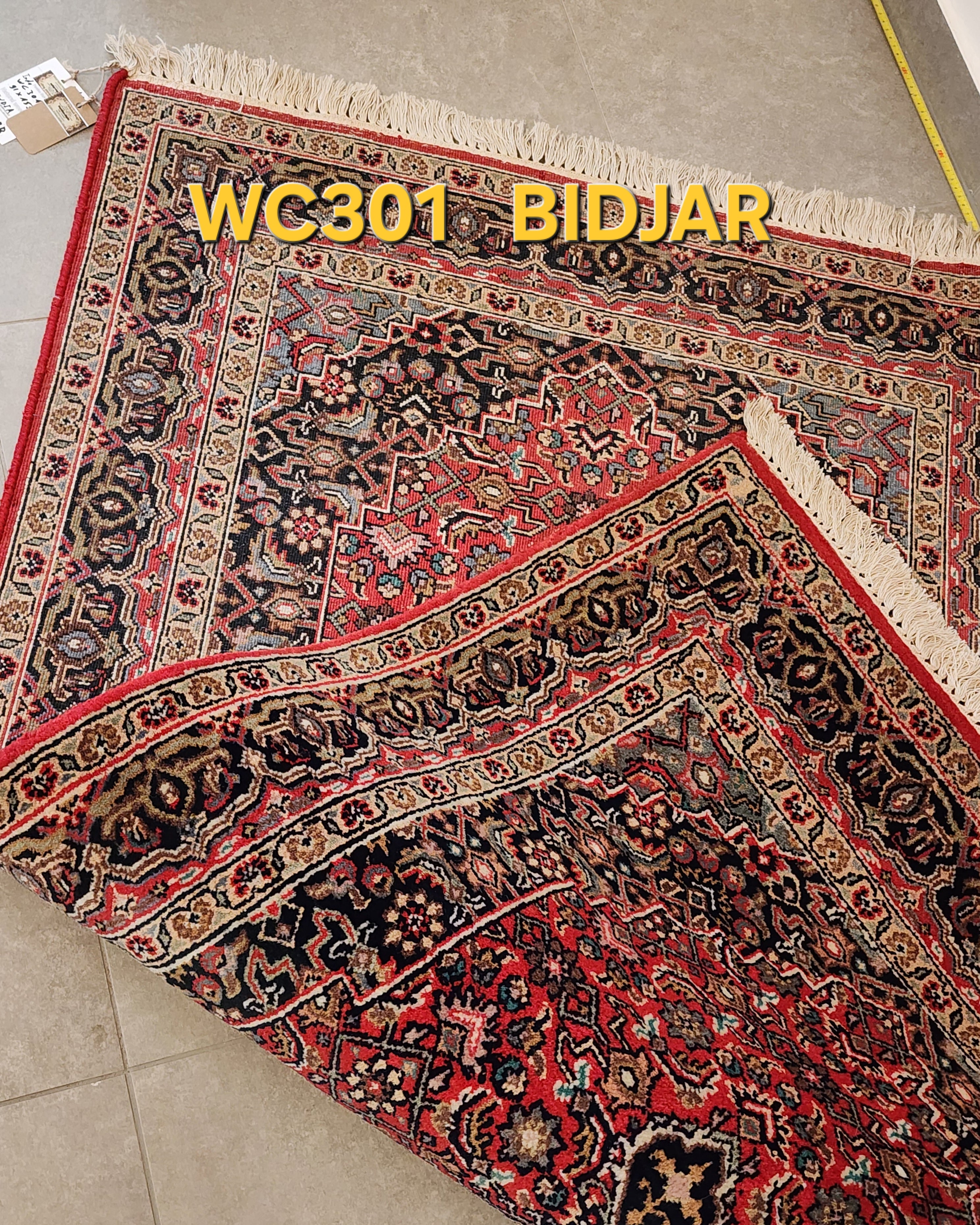 WC301 BIDJAR Red | שטיח צמר עבודת יד בסגנון בידג'אר פרסי  91x153 ס"מ