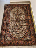 WC168 ISFAHAN Beige | שטיח צמר עבודת יד בסגנון איספהן פרסי  95x161 ס"מ
