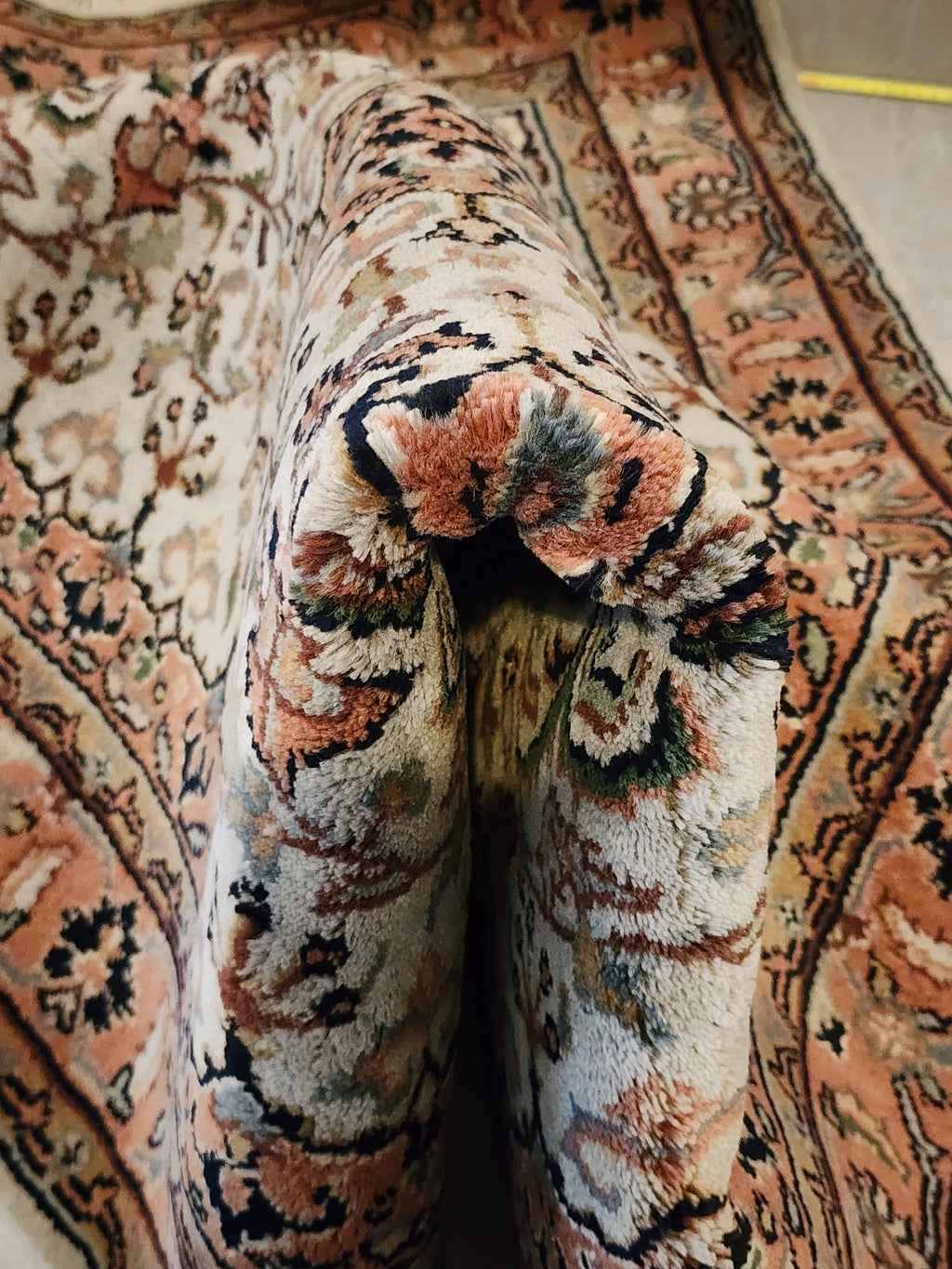 WC168 ISFAHAN Beige | שטיח צמר עבודת יד בסגנון איספהן פרסי  95x161 ס"מ
