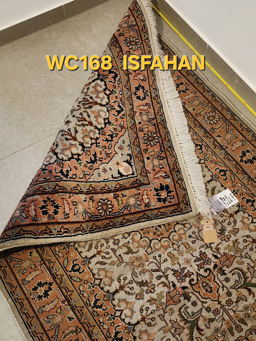 WC168 ISFAHAN Beige | שטיח צמר עבודת יד בסגנון איספהן פרסי  95x161 ס"מ