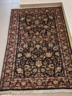 WC193 SAROUK Black | שטיח צמר עבודת יד בסגנון סארוק פרסי  91x153 ס"מ