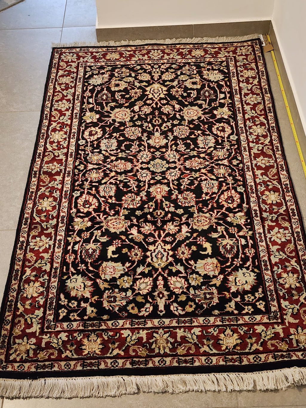 WC193 SAROUK Black | שטיח צמר עבודת יד בסגנון סארוק פרסי  91x153 ס"מ