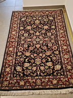 WC193 SAROUK Black | שטיח צמר עבודת יד בסגנון סארוק פרסי  91x153 ס"מ