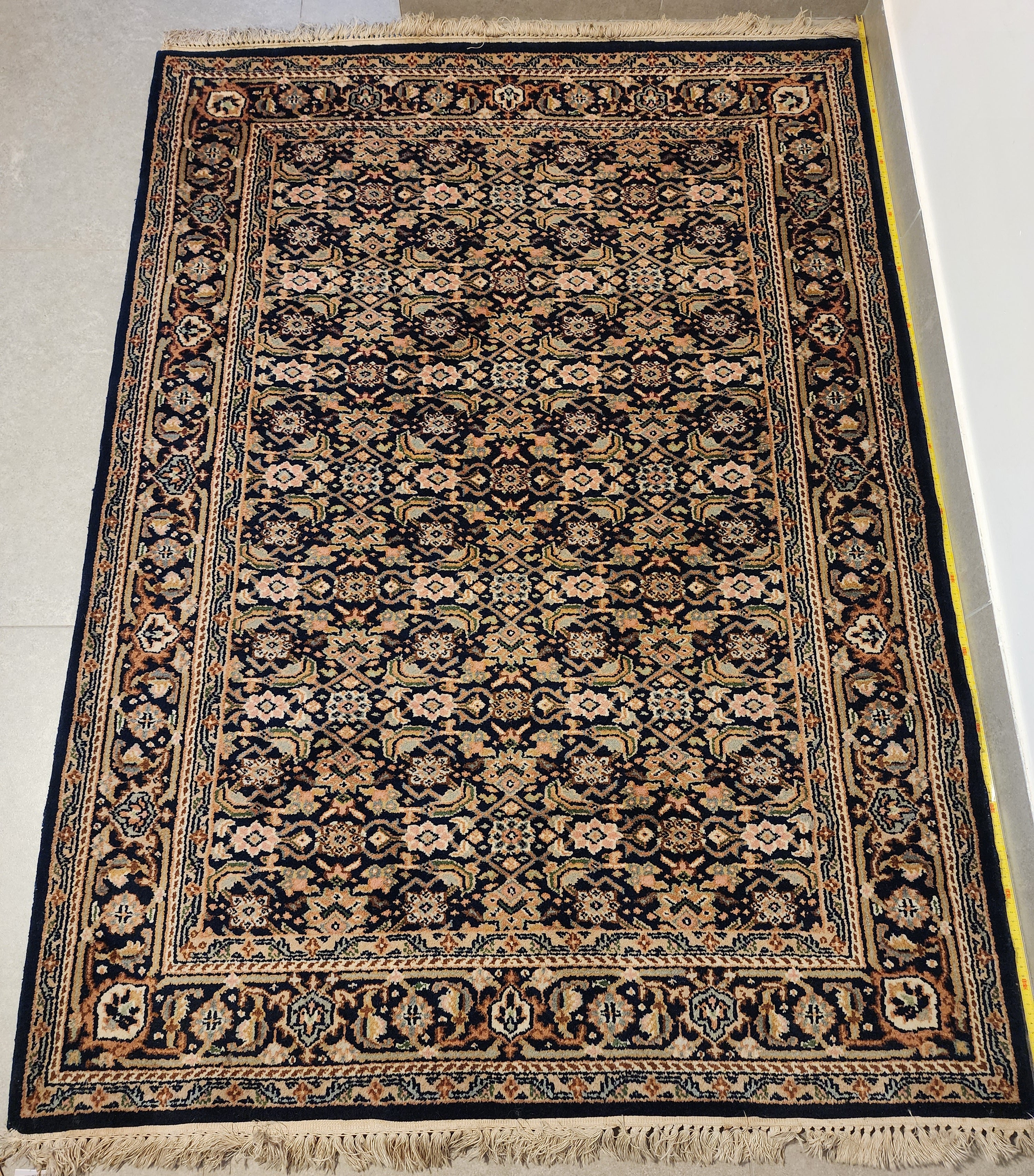 WD25 TABRIZ MAHI Blue | שטיח צמר עבודת יד בסגנון טבריז מאהי פרסי  115x156 ס"מ