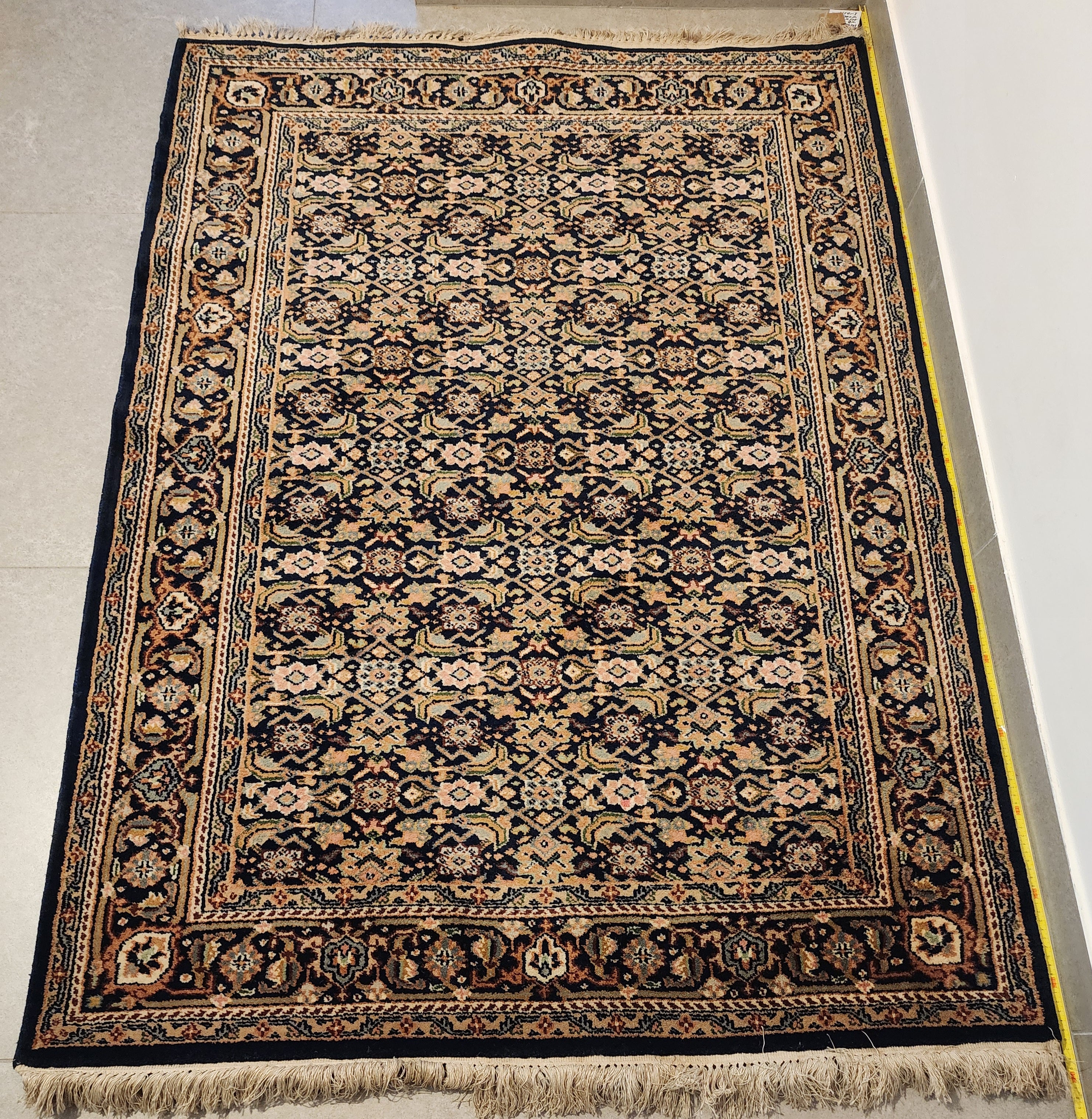 WD25 TABRIZ MAHI Blue | שטיח צמר עבודת יד בסגנון טבריז מאהי פרסי  115x156 ס"מ