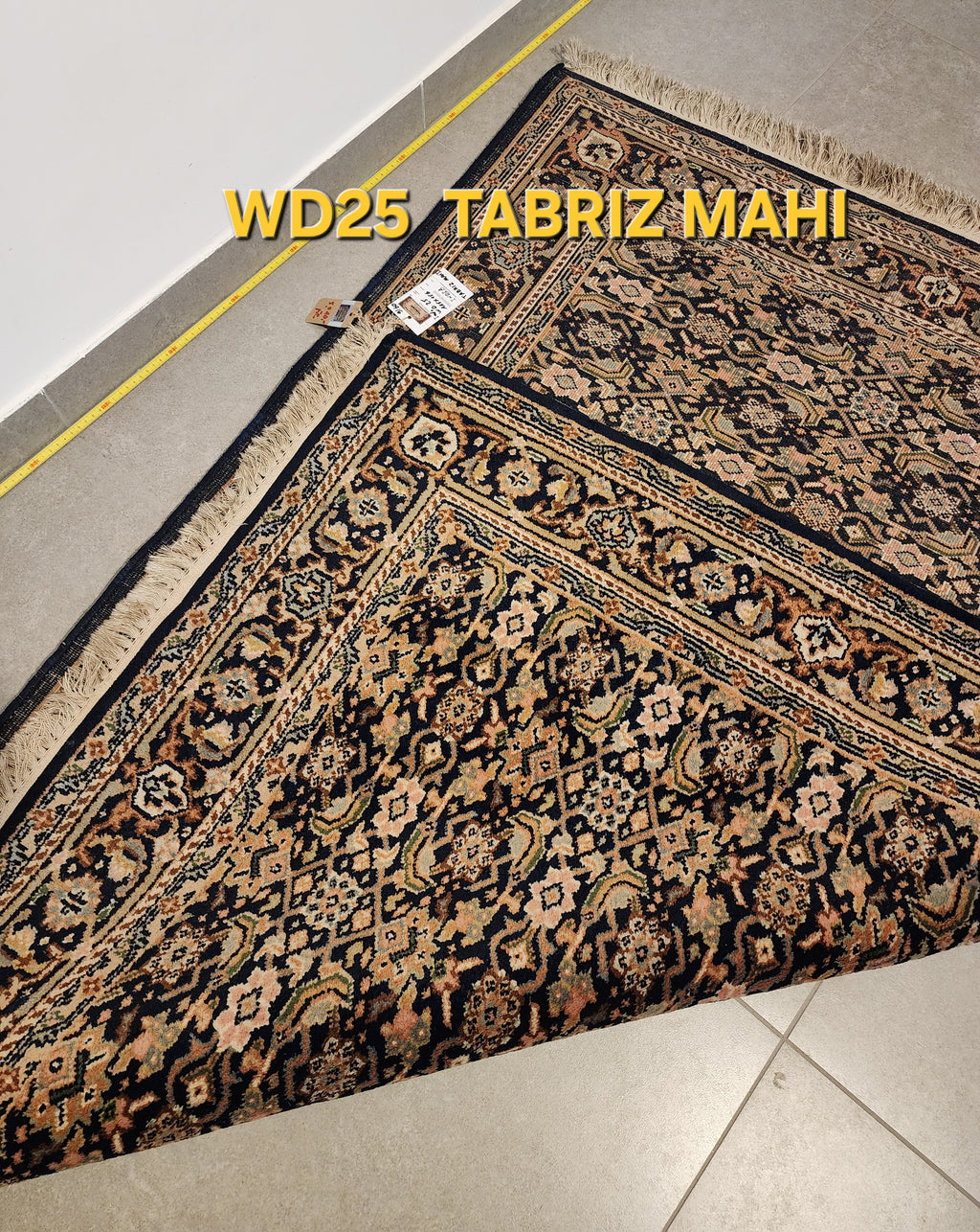 WD25 TABRIZ MAHI Blue | שטיח צמר עבודת יד בסגנון טבריז מאהי פרסי  115x156 ס"מ