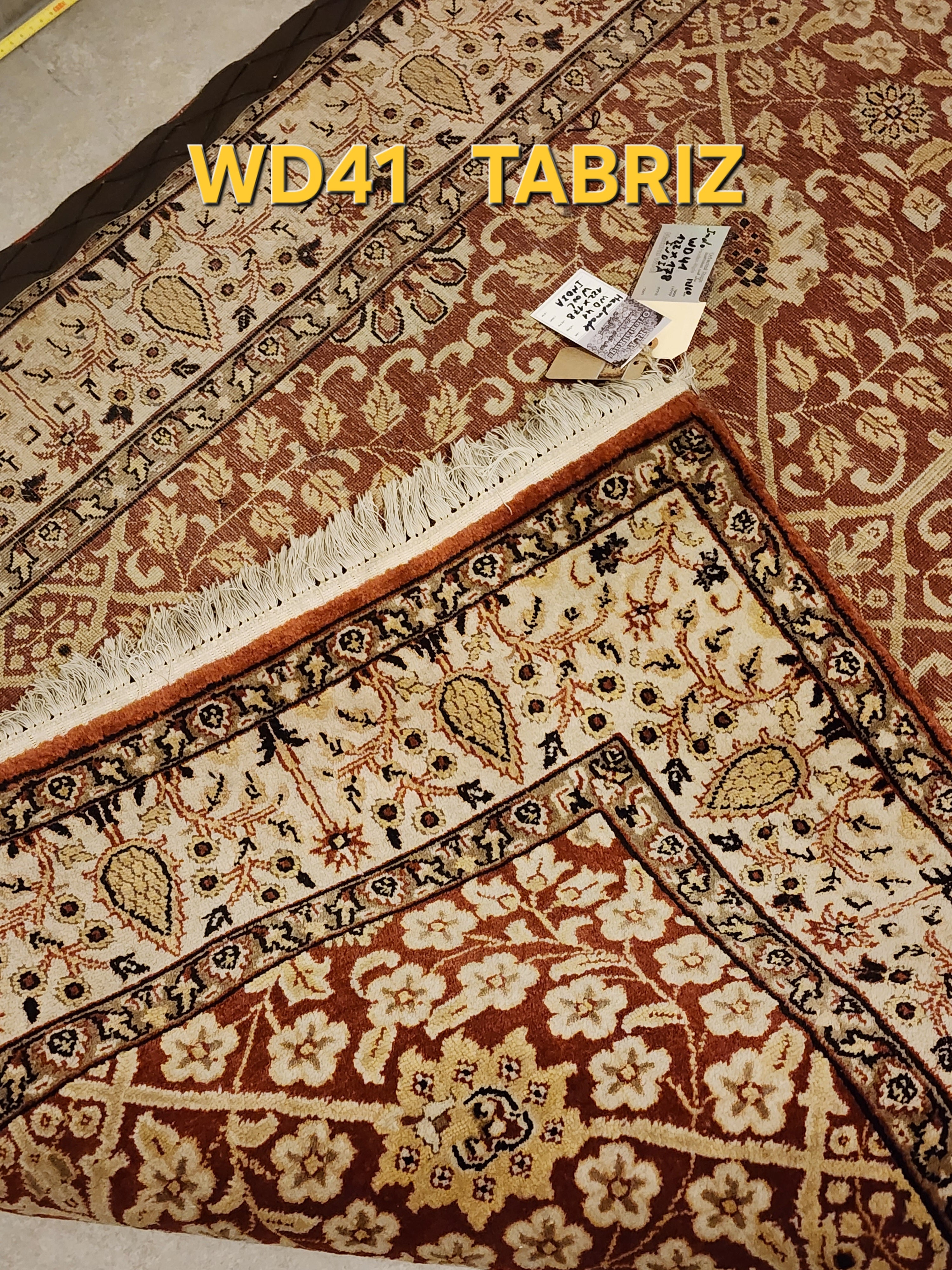 WD41 TABRIZ Red | שטיח צמר עבודת יד בסגנון טבריז פרסי  122x178 ס"מ
