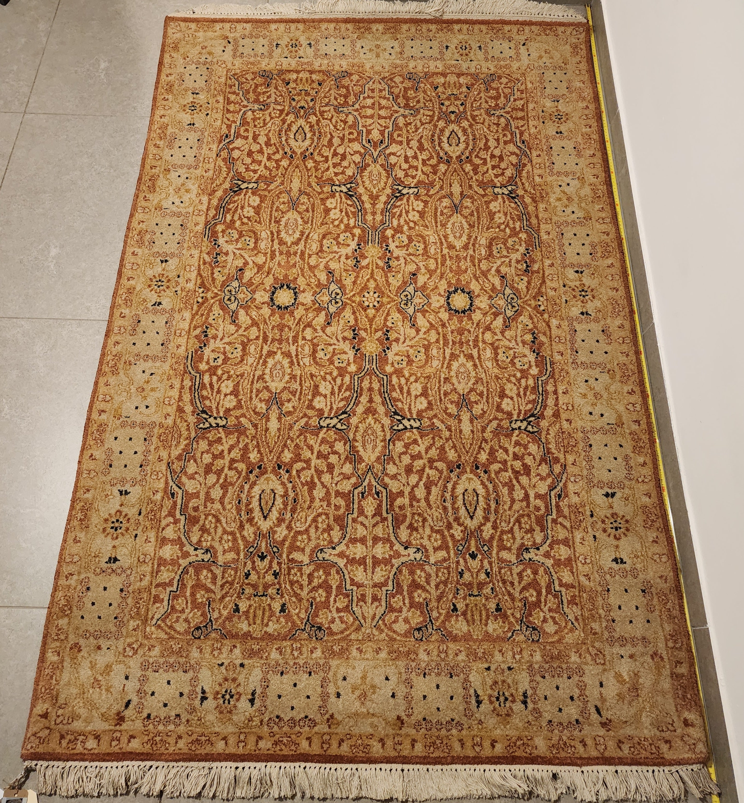 WD39 TABRIZ Orange | שטיח צמר עבודת יד בסגנון טבריז פרסי  119x178 ס"מ
