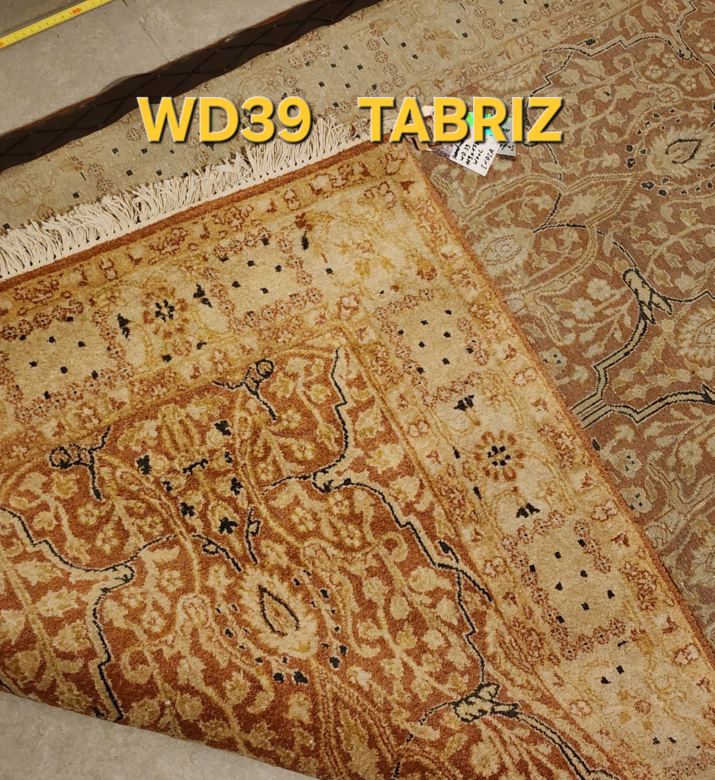 WD39 TABRIZ Orange | שטיח צמר עבודת יד בסגנון טבריז פרסי  119x178 ס"מ