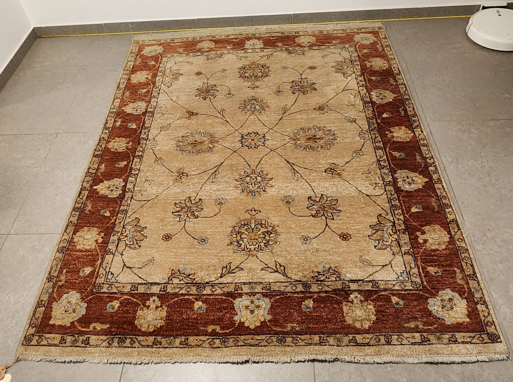 WE27 ZIEGLER Cream | שטיח צמר עבודת יד בסגנון זיגלר פרסי  155x192 ס"מ