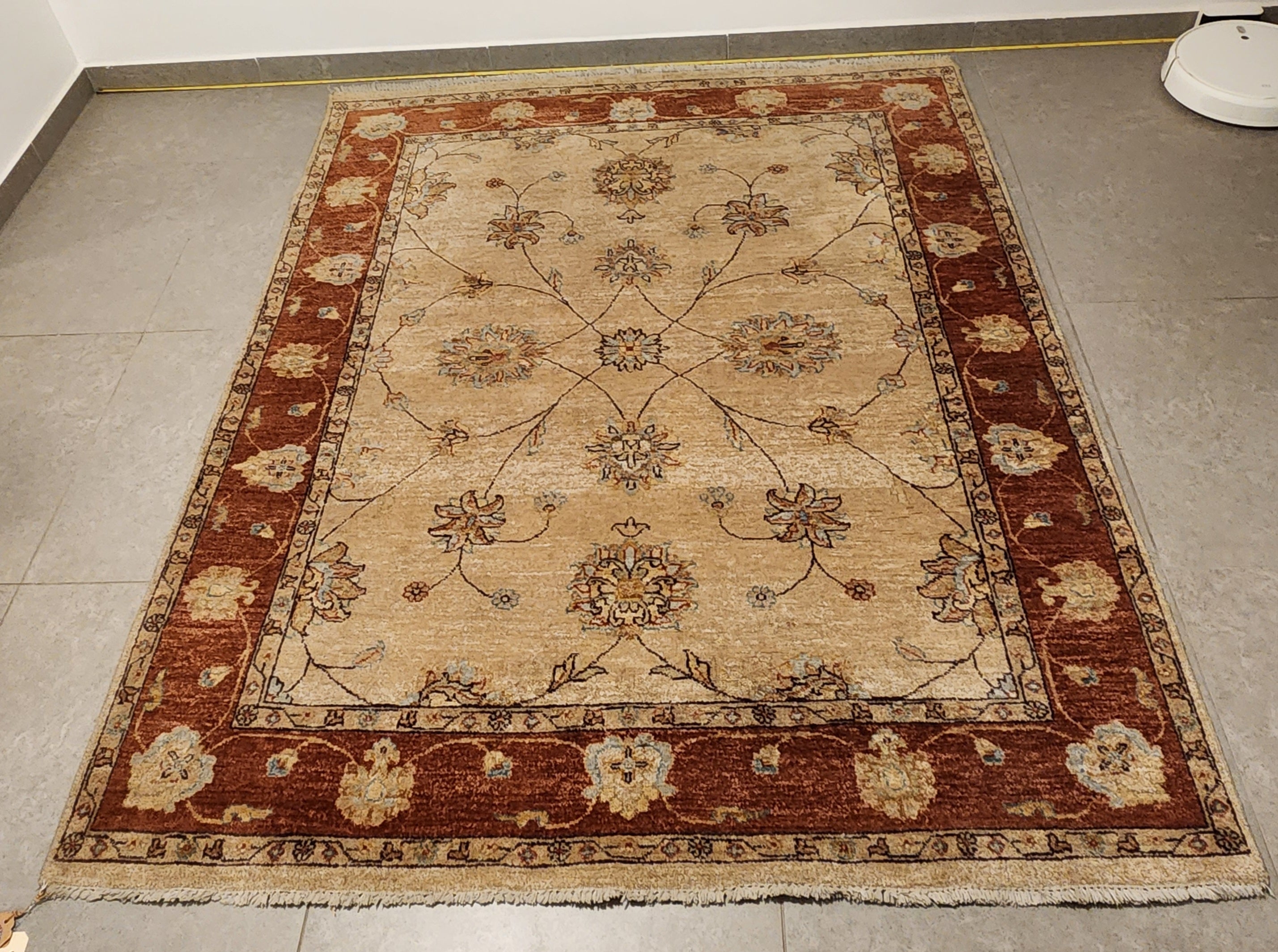 WE27 ZIEGLER Cream | שטיח צמר עבודת יד בסגנון זיגלר פרסי  155x192 ס"מ