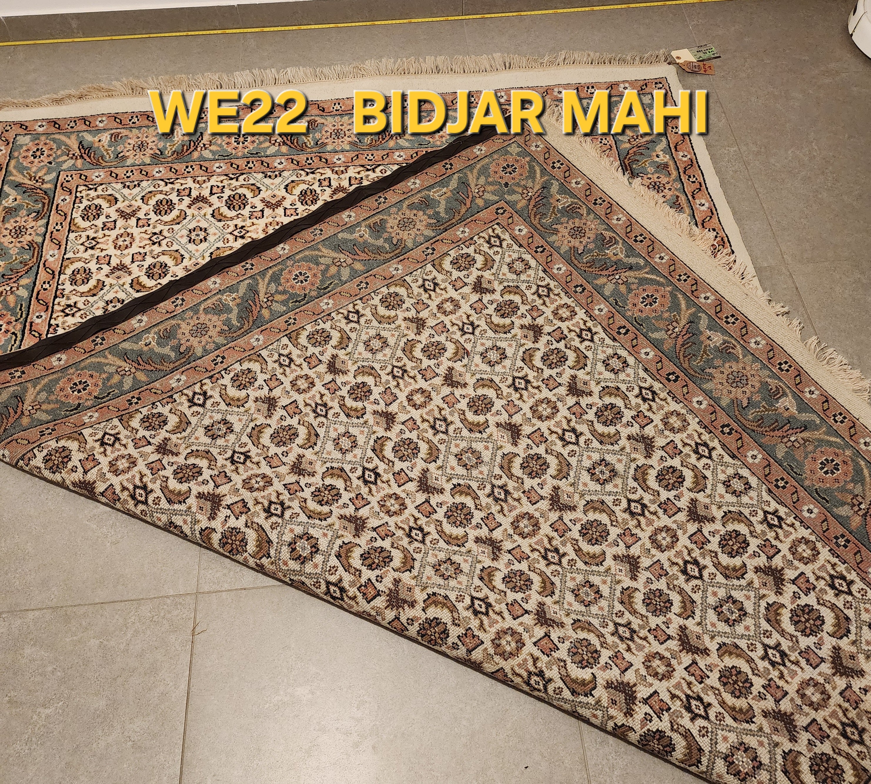WE22 BIDJAR MAHI Cream | שטיח צמר עבודת יד בסגנון בידג'אר פרסי  170x236 ס"מ