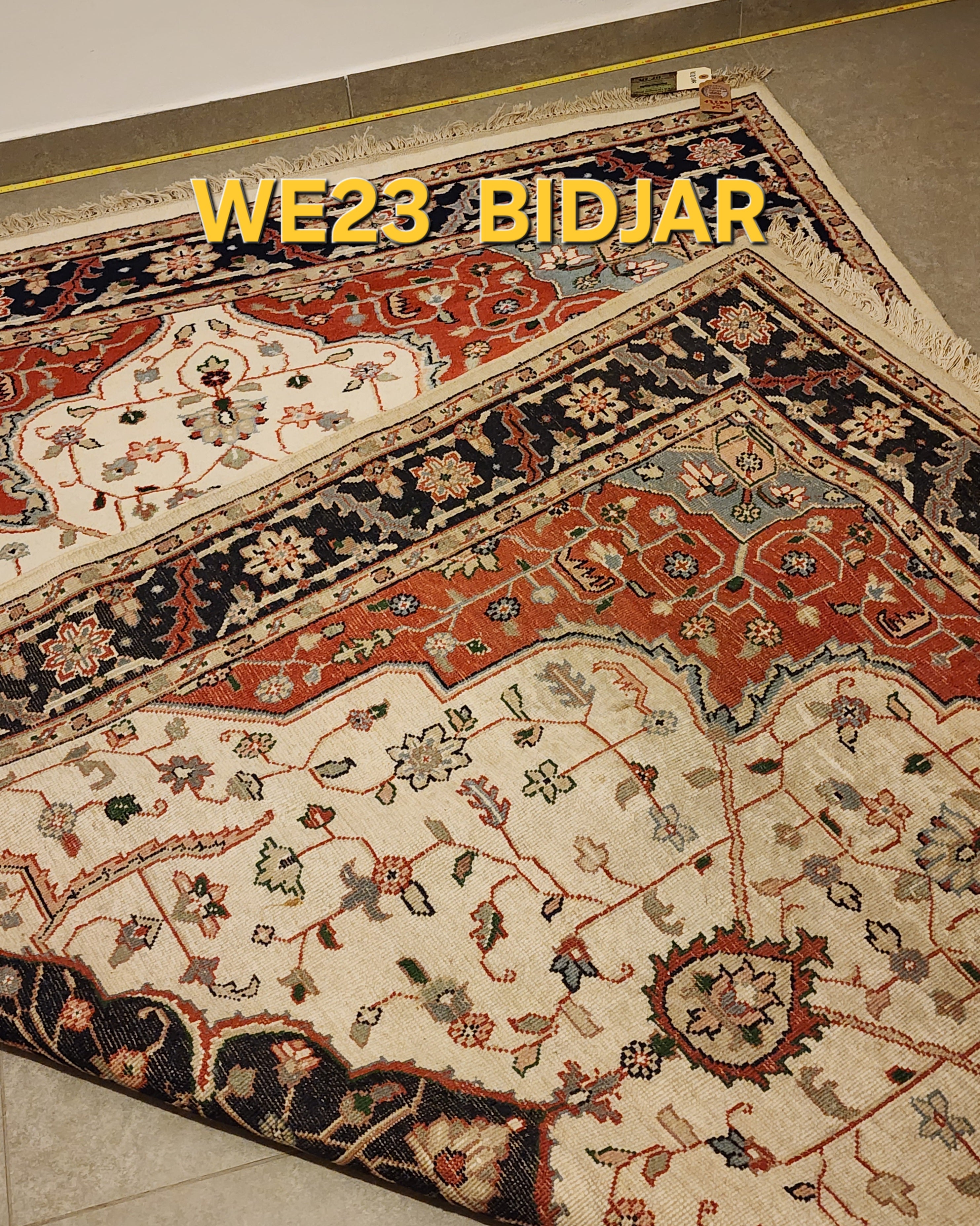 WE23 BIDJAR Cream | שטיח צמר עבודת יד בסגנון פרסי  175x252 ס"מ
