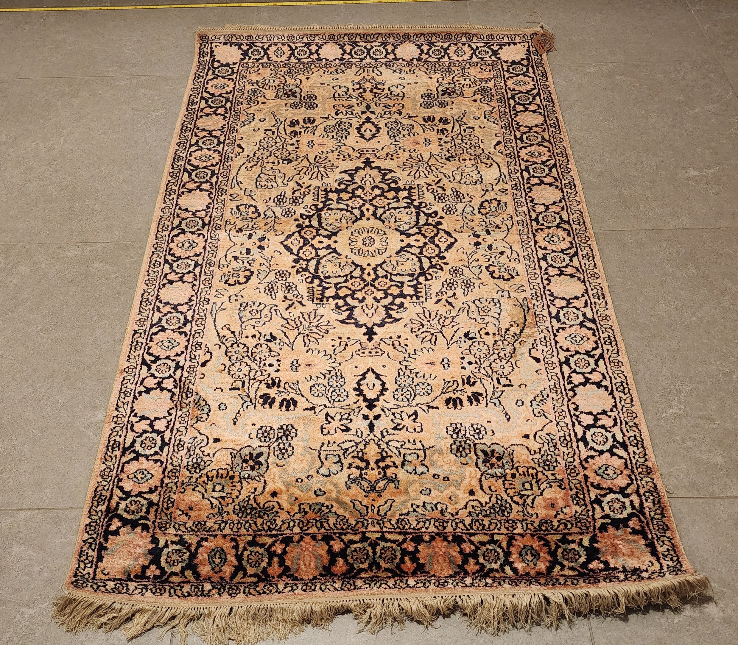 SLK325 KASHMIR ISFAHAN Orange | שטיח קשמיר משי עבודת יד איספהן 92x148 ס"מ