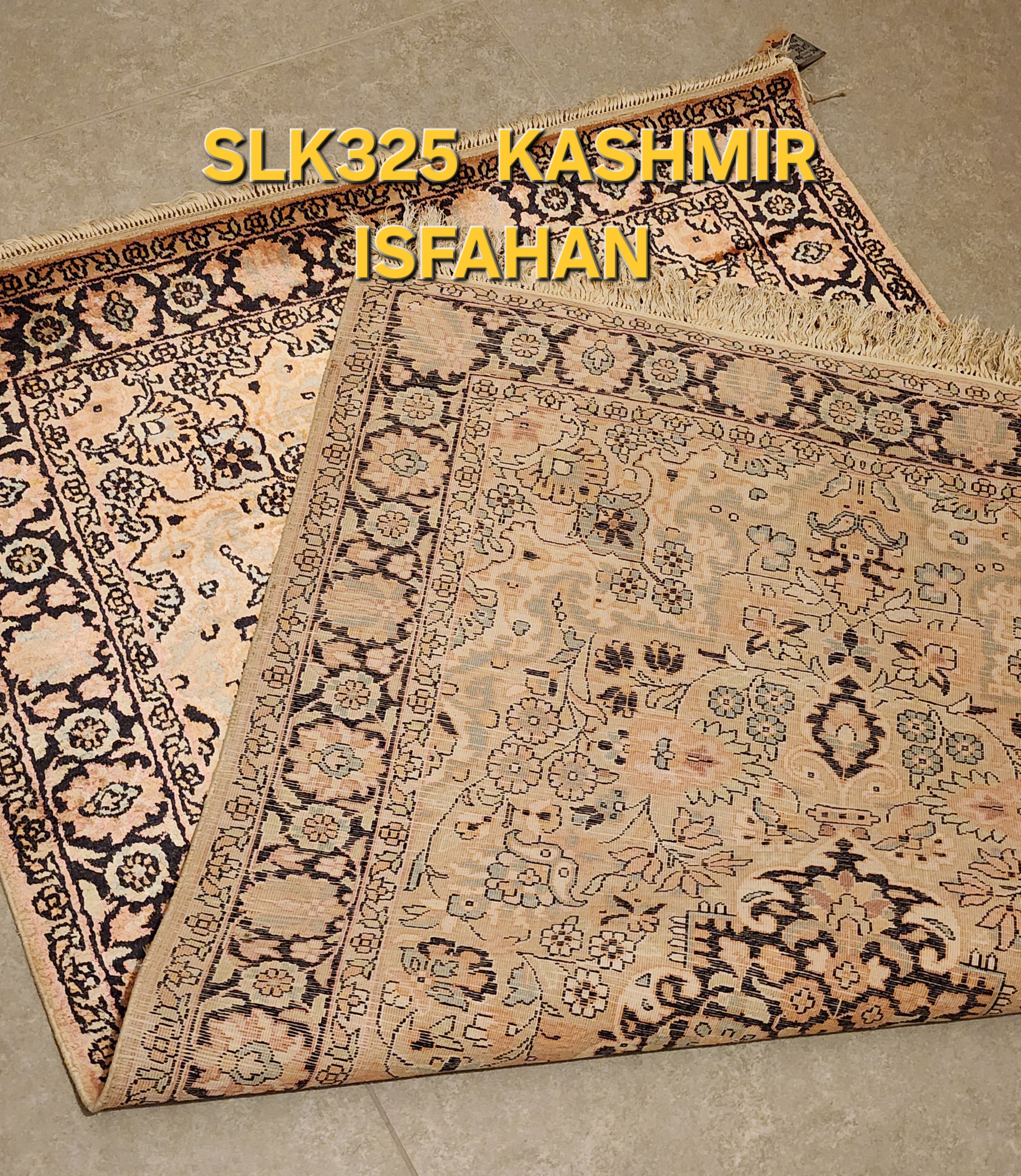 SLK325 KASHMIR ISFAHAN Orange | שטיח קשמיר משי עבודת יד איספהן 92x148 ס"מ