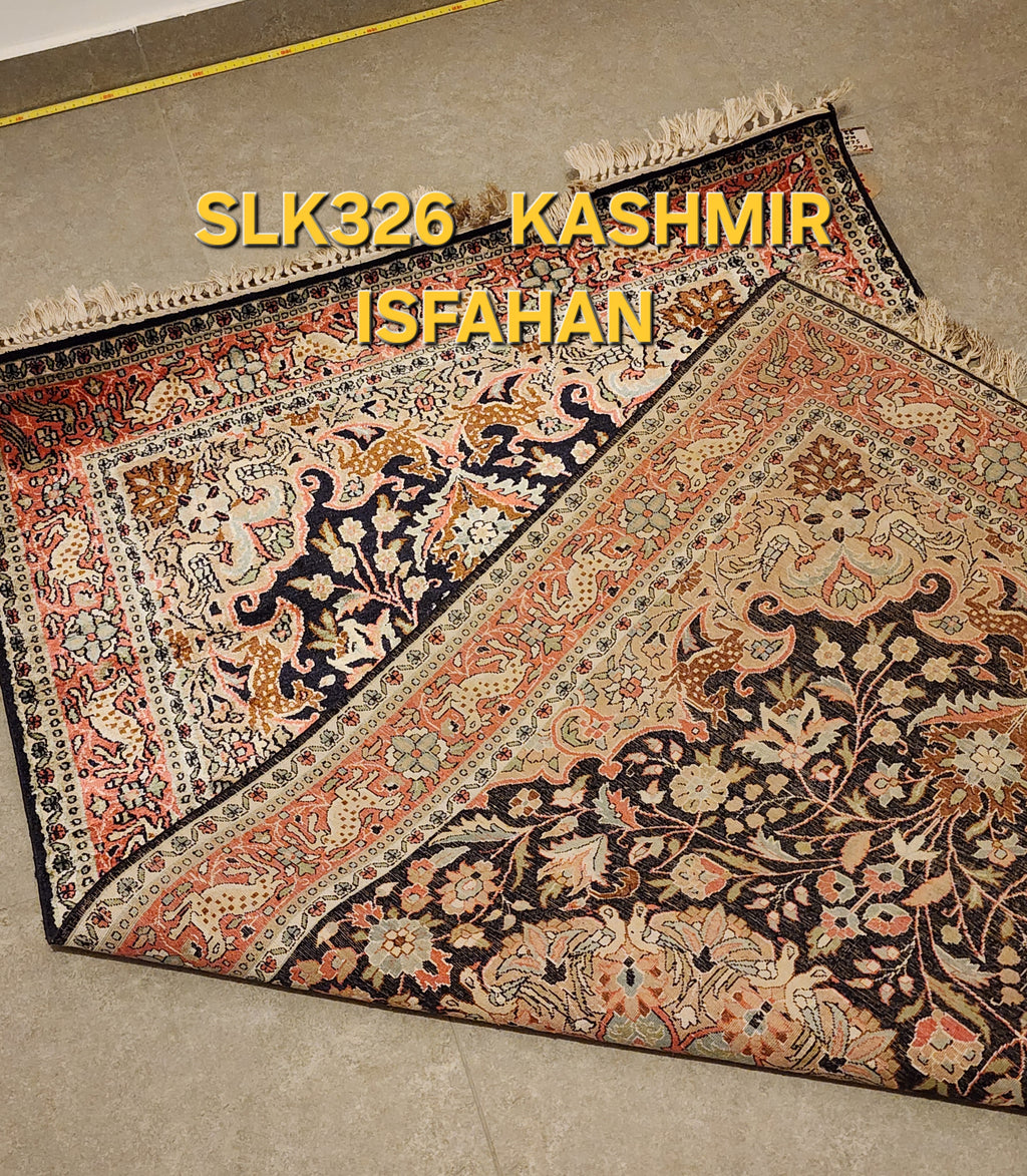 SLK326 KASHMIR Special ISFAHAN Blue | שטיח קשמיר משי עבודת יד איספהן ספישל 92x158 ס"מ