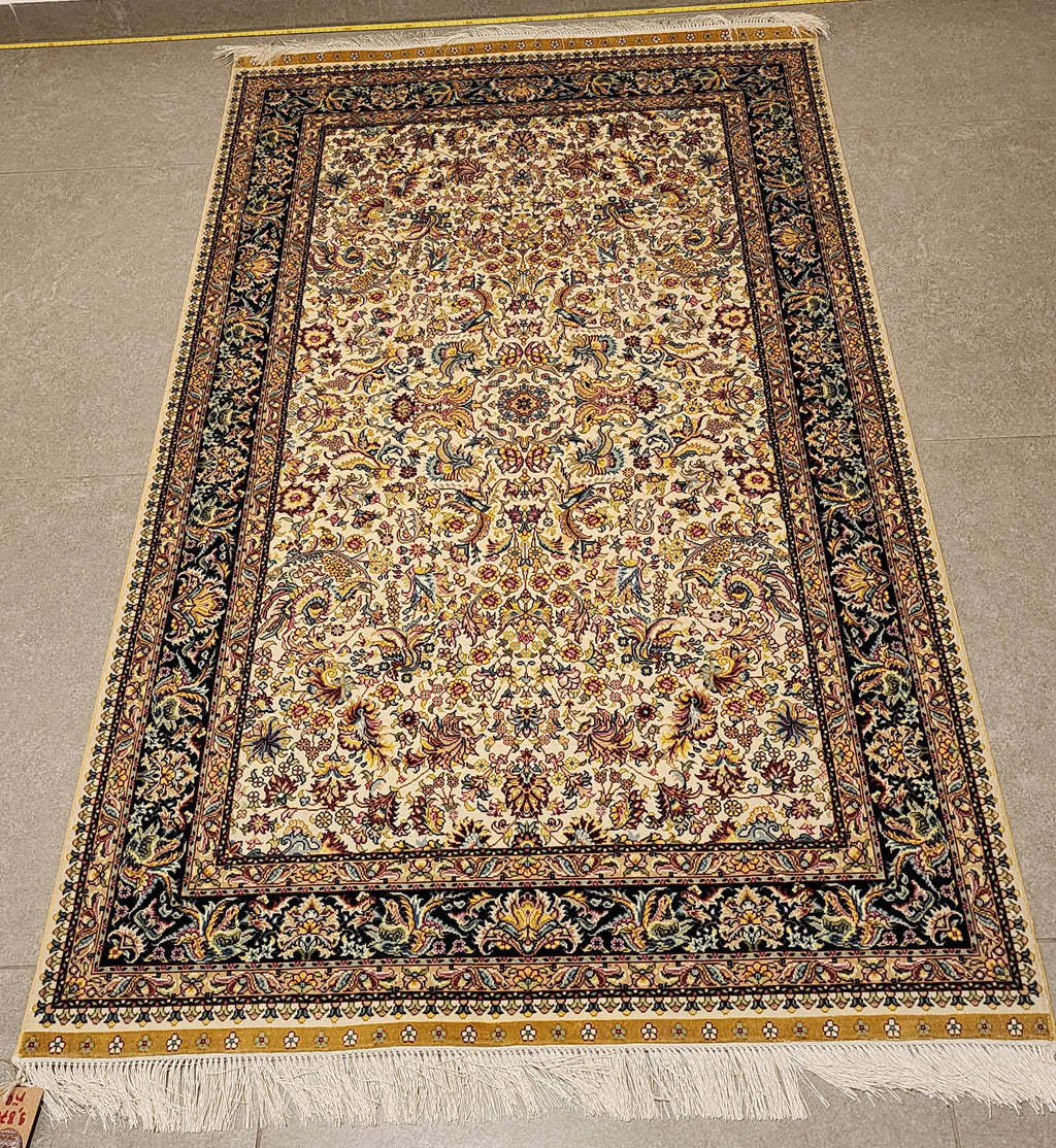 SLC332 SILK PERSIAN GARDEN | שטיח משי עבודת יד הגן הפרסי  100% 93x152 ס"מ